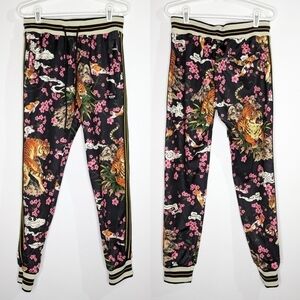 NWT Reason Dream Jogger tiger & koi black pink orange jogger pant S